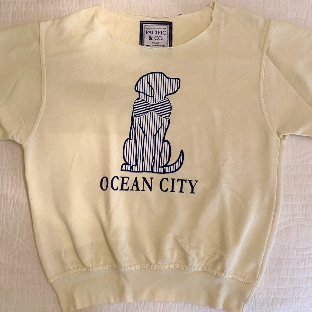Cream Sweatshirt with Navy Dog Print